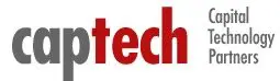 A red and white logo for tech